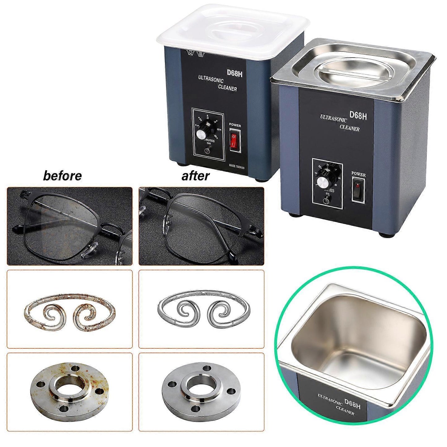 Professional Stainless Steel Ultrasonic Jewelry Cleaning Machine V1263-JX-4704