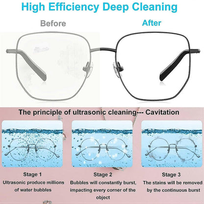 45kHz Ultrasonic Jewelry & Eyeglass Cleaner with 18oz Large Capacity V1263-JX-4709