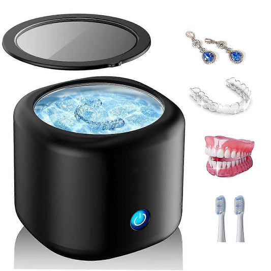Black Mini Ultrasonic Jewelry & Denture Cleaner V1263-JX-4714