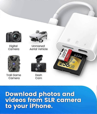SD Card Reader for iPhone/iPad, Plug and Play Game TF Card Reader (Only Reader) V1263-JX-4720