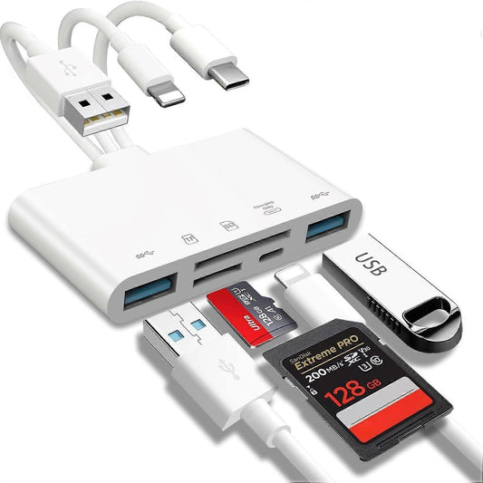 5-in-1 USB OTG Memory Card Reader Adapter, SD TF Card Reader Combo V1263-JX-4722