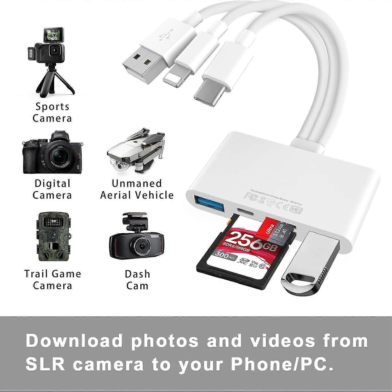 5-in-1 USB OTG Memory Card Reader Adapter, SD TF Card Reader Combo V1263-JX-4722