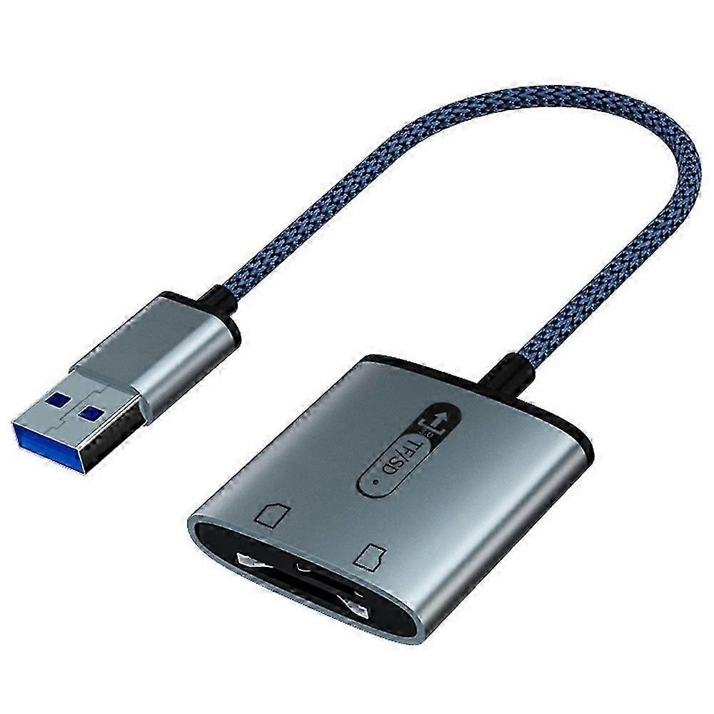 USB 3.0 to TF SD Card Reader, High-Speed Aluminum Alloy Memory Card Adapter V1263-JX-4723