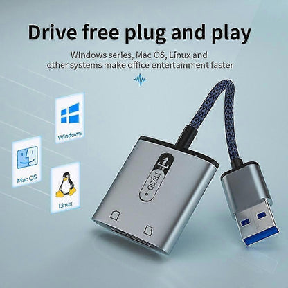 USB 3.0 to TF SD Card Reader, High-Speed Aluminum Alloy Memory Card Adapter V1263-JX-4723