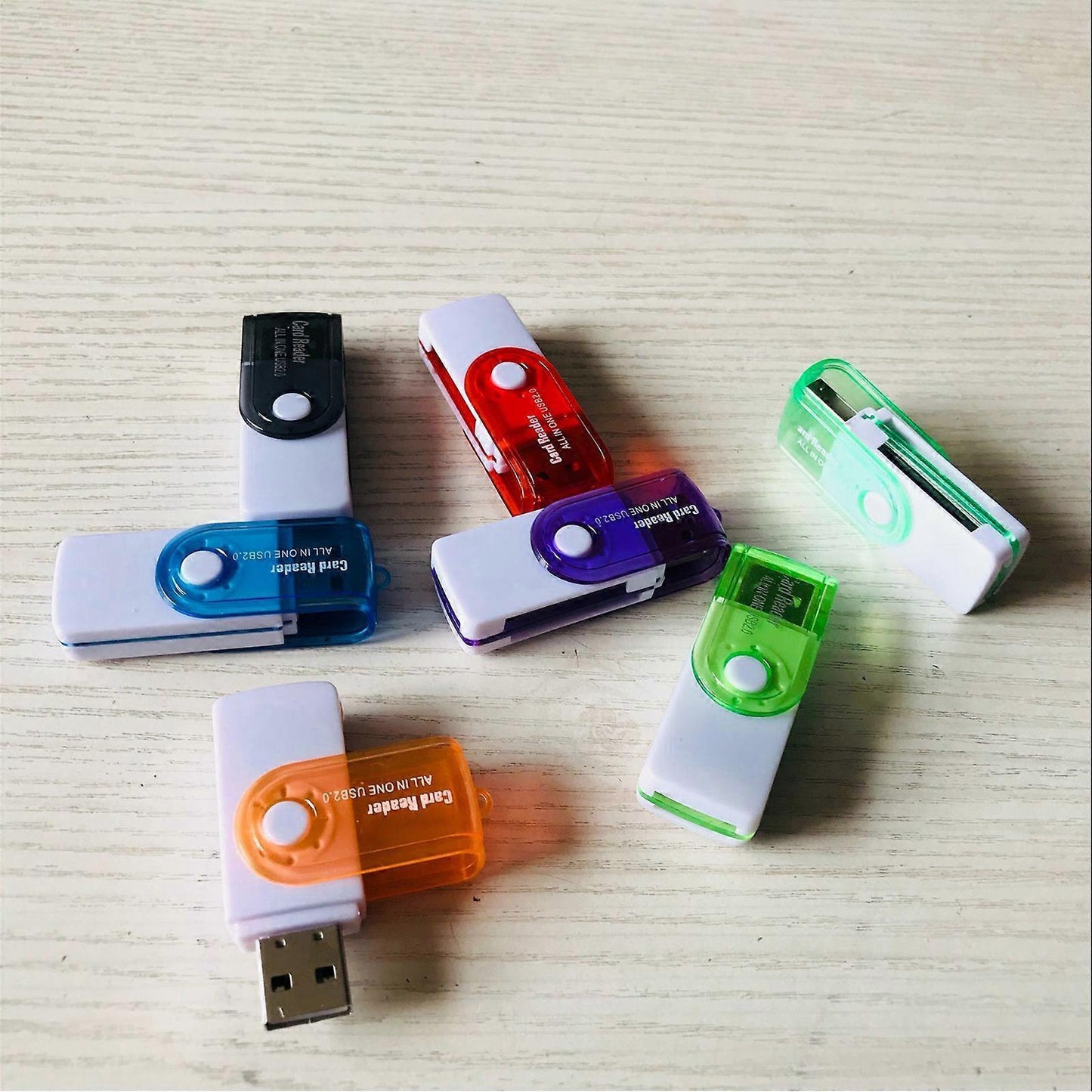 4-in-1 TF/MS Card Reader, USB Adapter for Phone and Computer Simultaneous Reading V1263-JX-4727