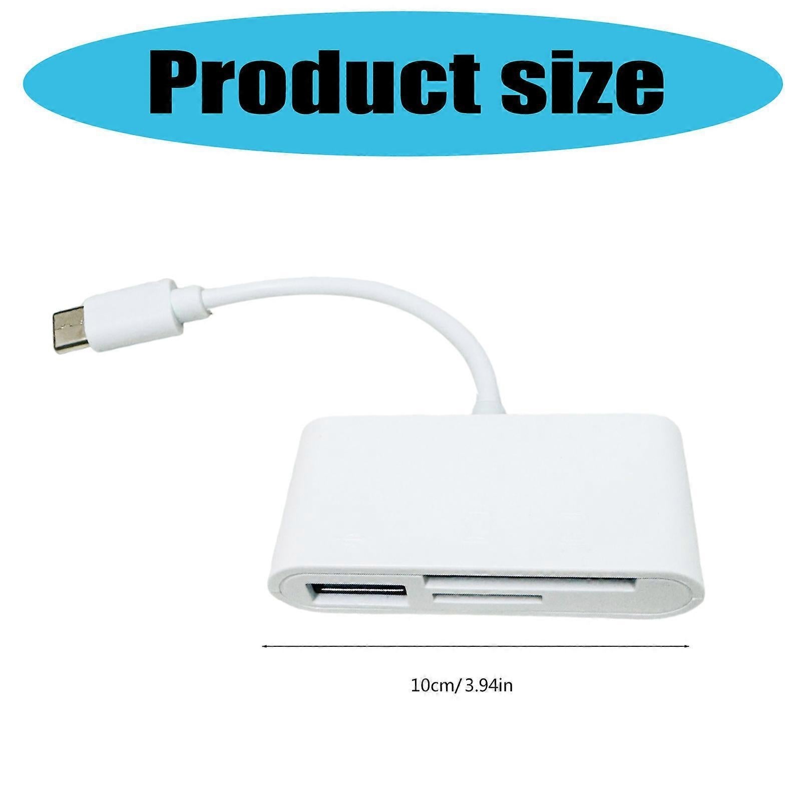 USB-C 3-in-1 Memory Card Reader Adapter for TF Card, Compatible with Phone & Laptop V1263-JX-4729