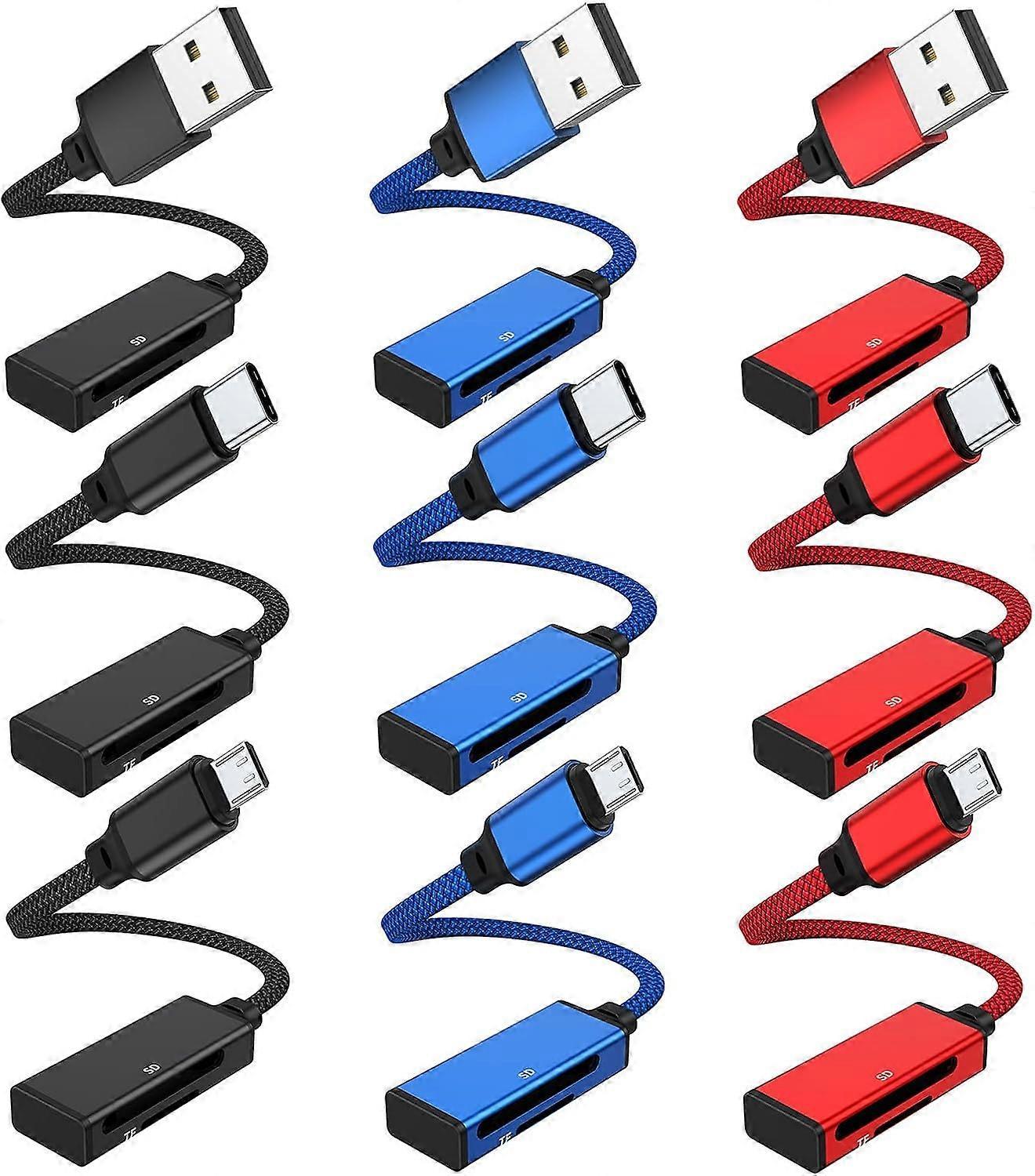2-in-1 USB & USB-C TF/SD Card Reader Adapter for Laptop, Phone, Tablet V1263-JX-4733