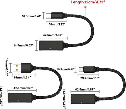 2-in-1 USB & USB-C TF/SD Card Reader Adapter for Laptop, Phone, Tablet V1263-JX-4733