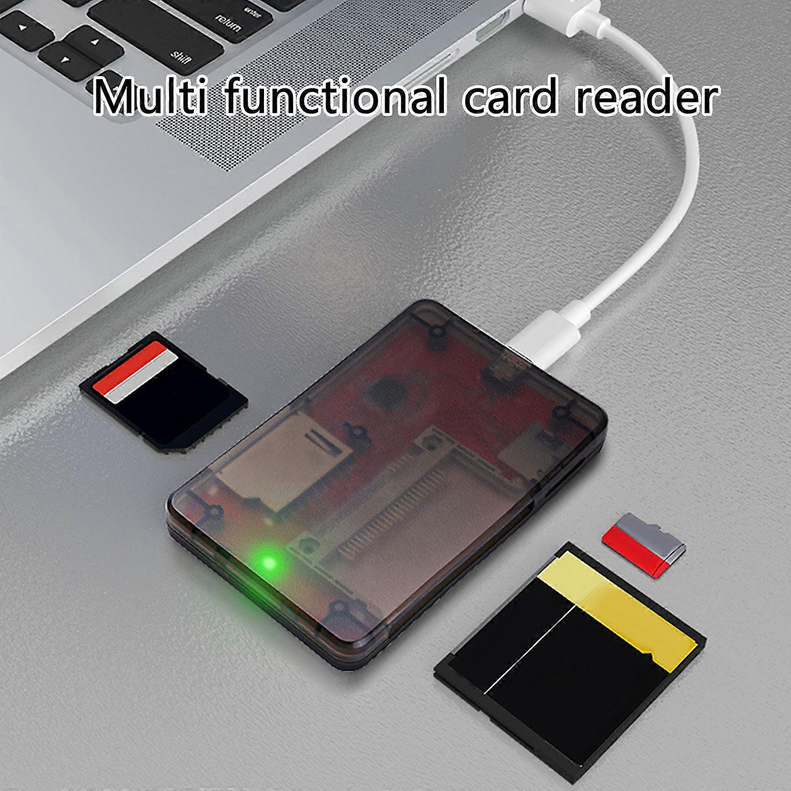 Multi Card Reader Adapter USB 2.0 with Indicator Light for Camera TF SD Cards V1263-JX-4740