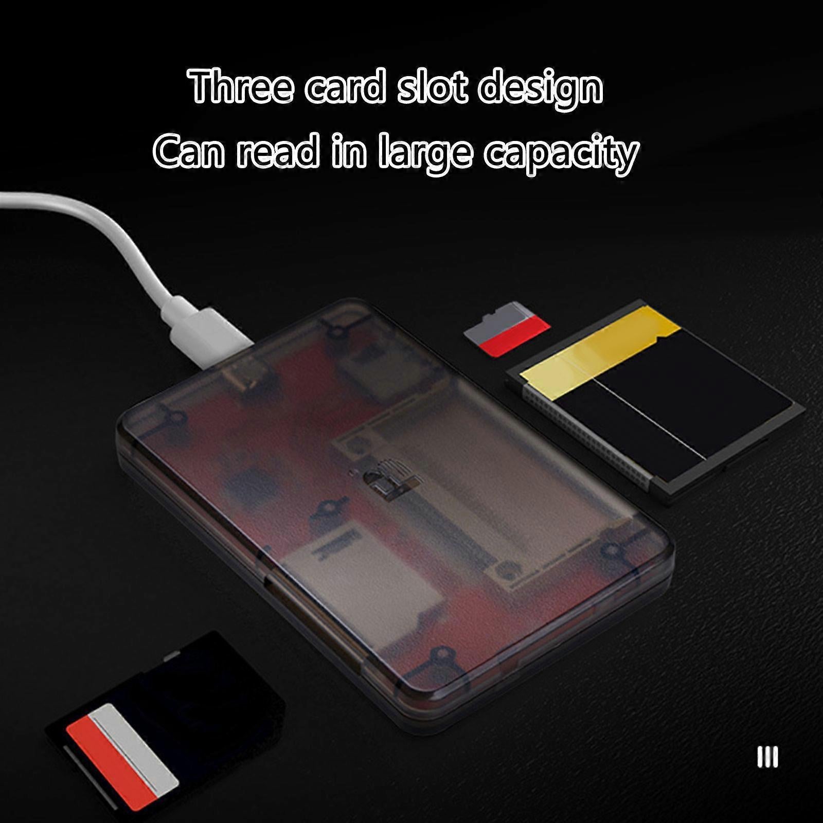 Multi Card Reader Adapter USB 2.0 with Indicator Light for Camera TF SD Cards V1263-JX-4740