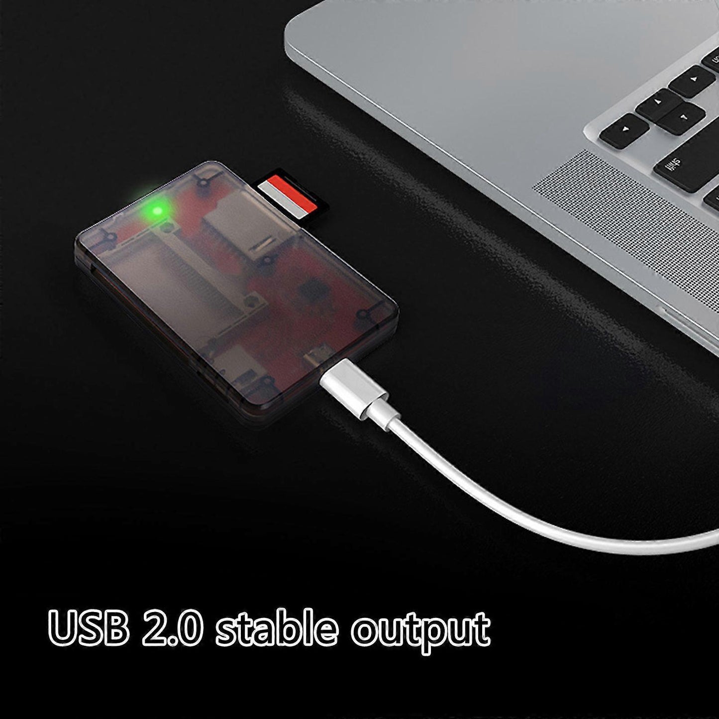 Multi Card Reader Adapter USB 2.0 with Indicator Light for Camera TF SD Cards V1263-JX-4740