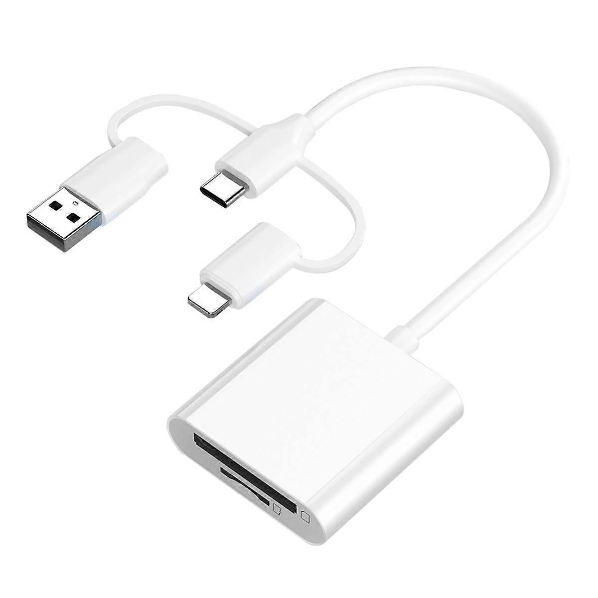 USB 2.0 & USB-C Memory Card Reader Adapter, Dual Connector TF/SD Card Reader V1263-JX-4741