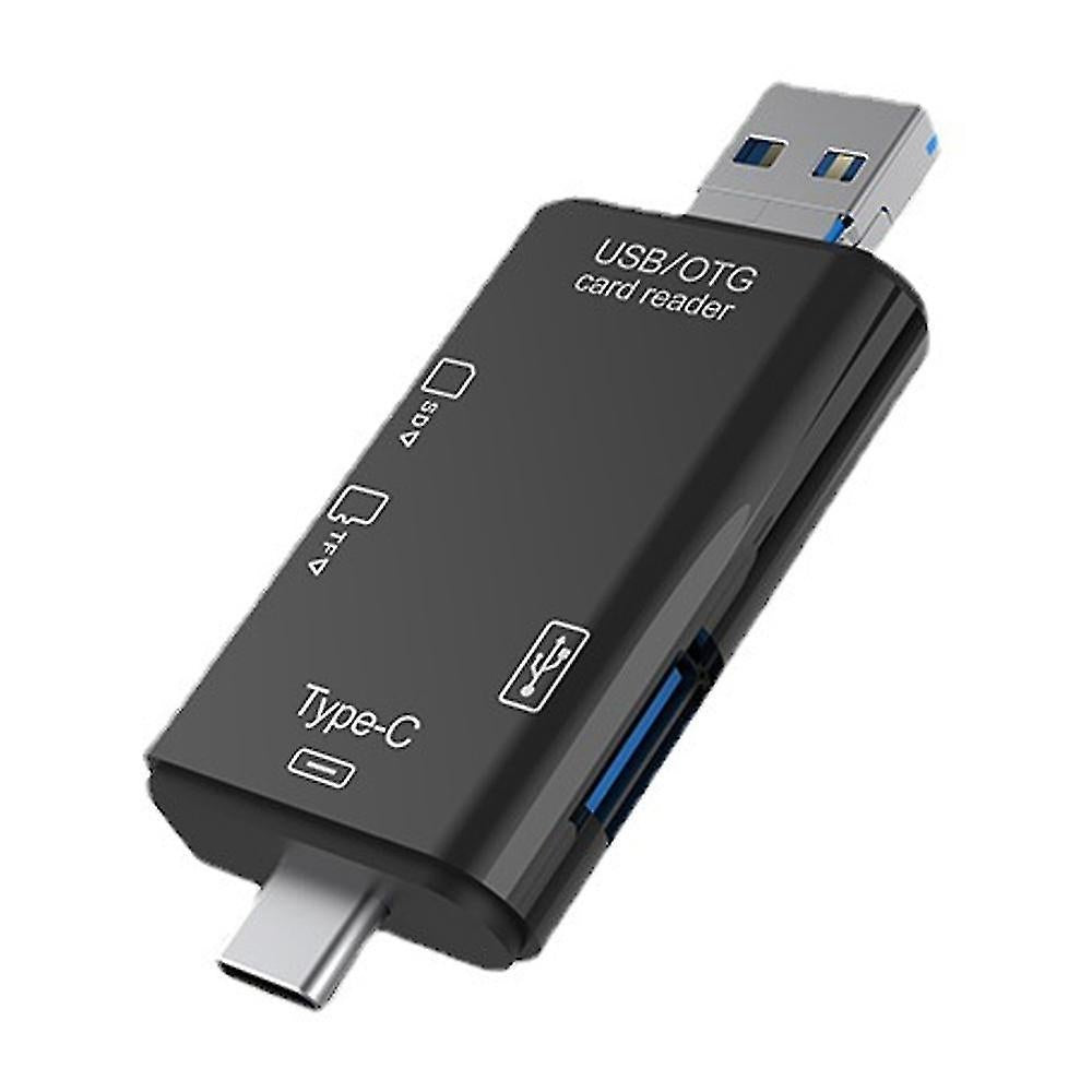 TF/SD Card Reader with USB 2.0, Tri-Connector Memory Card Adapter V1263-JX-4744