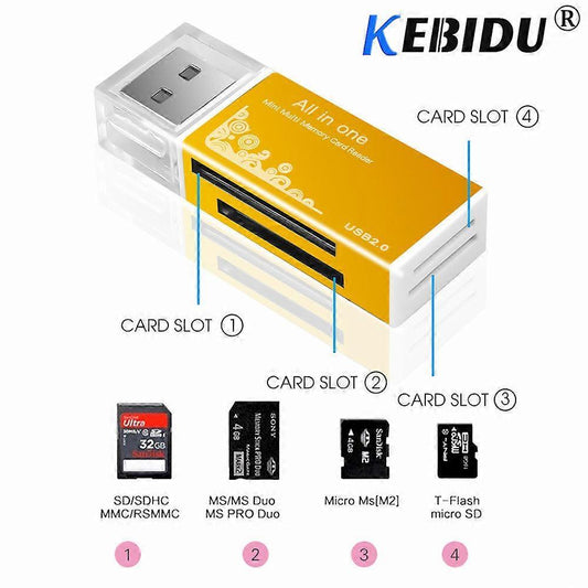 All-in-1 Memory Card Reader USB Adapter for SD/TF/MS/CF V1263-JX-4745
