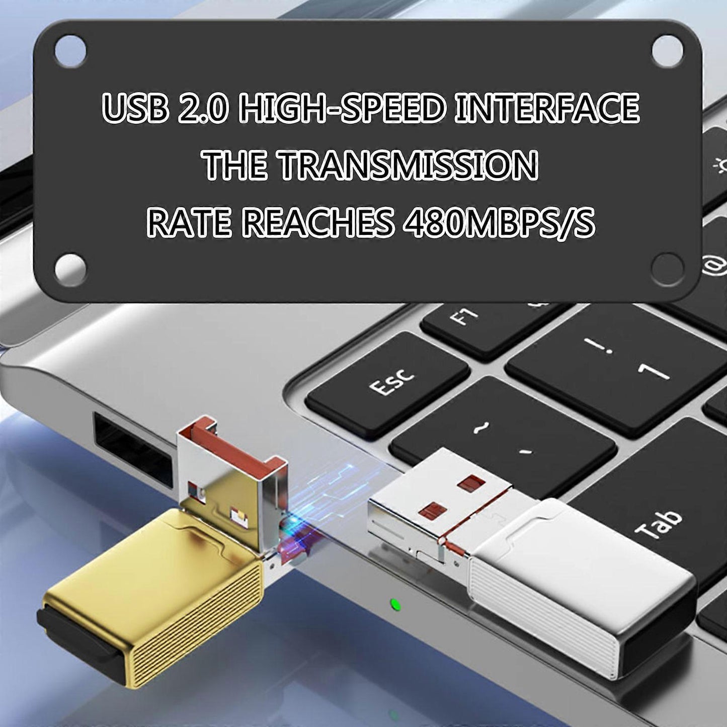 2-in-1 8pin USB Memory Card Reader for Phone/Pad, Silver Optional V1263-JX-4747