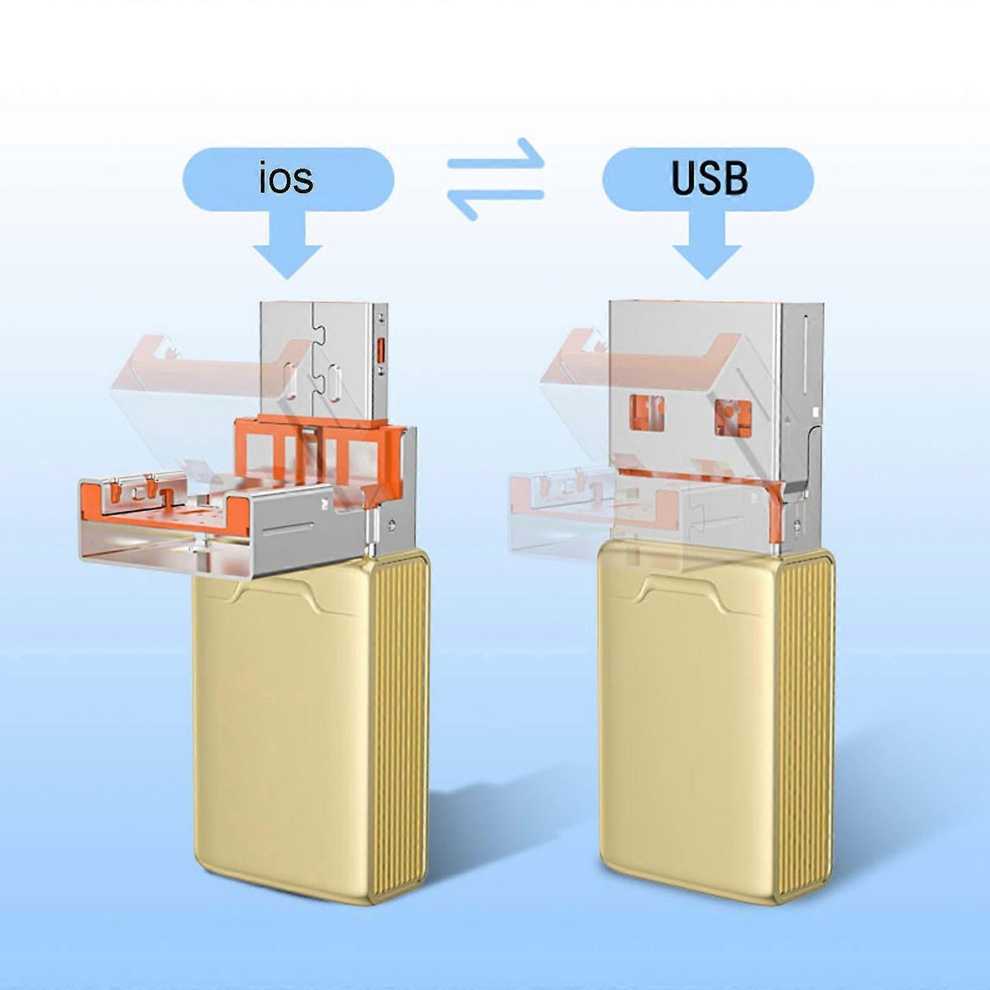 2-in-1 8pin USB Memory Card Reader for Phone/Pad, Silver Optional V1263-JX-4747