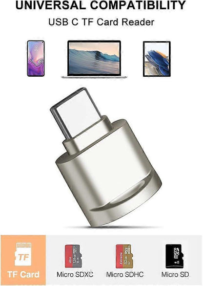 USB C to SD/TF Card Reader, Micro SD Memory Card Reader Adapter V1263-JX-4748
