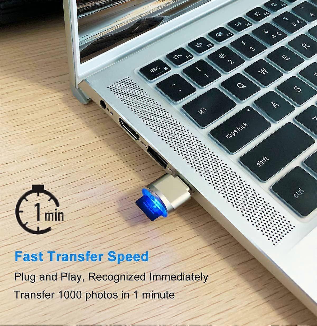 USB C to SD/TF Card Reader, Micro SD Memory Card Reader Adapter V1263-JX-4748