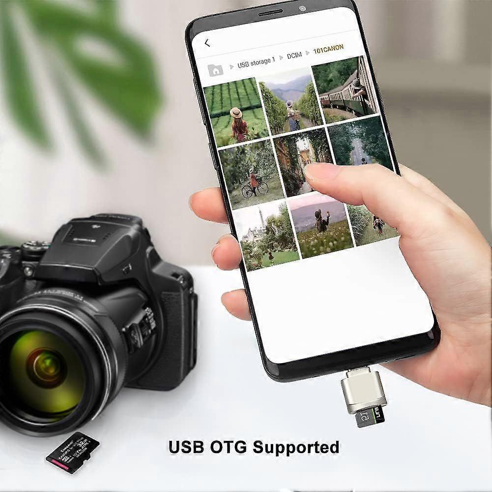 USB C to SD/TF Card Reader, Micro SD Memory Card Reader Adapter V1263-JX-4748