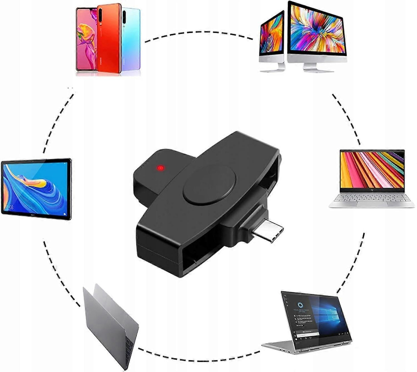 Driver Card Reader USB Adapter, Plug & Play ID/Access Cards V1263-JX-4752