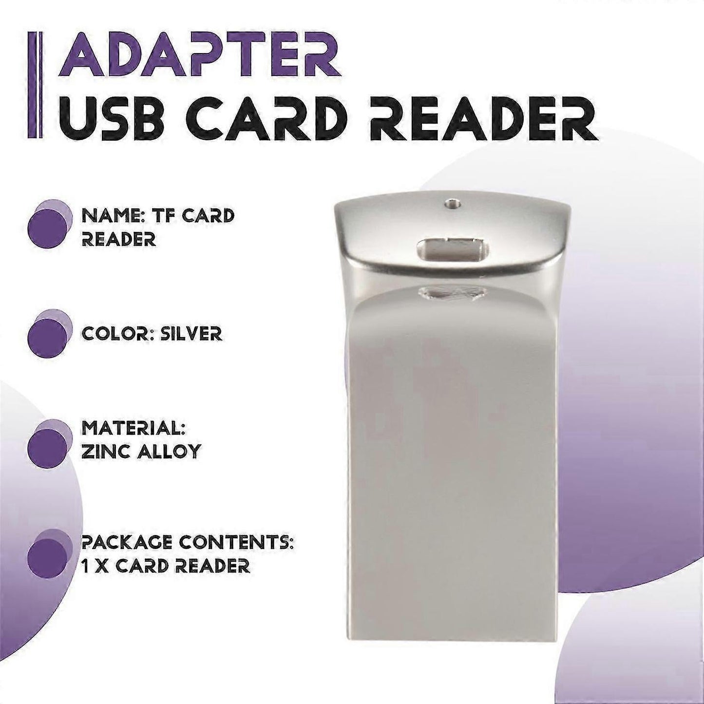 Mini TF Card Reader USB Adapter with LED Indicator for Computer V1263-JX-4753