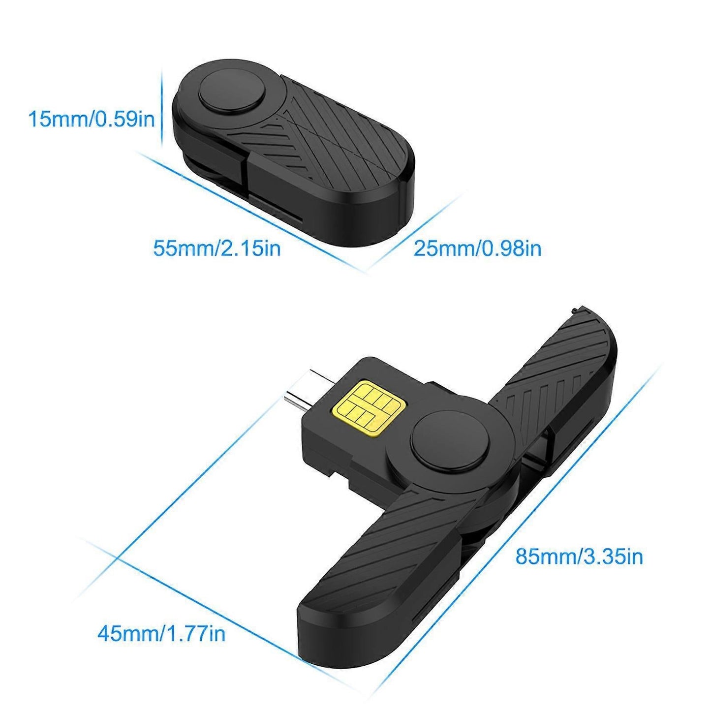 USB C Card Reader, Foldable DOD CAC Bank Chip Card Reader V1263-JX-4756