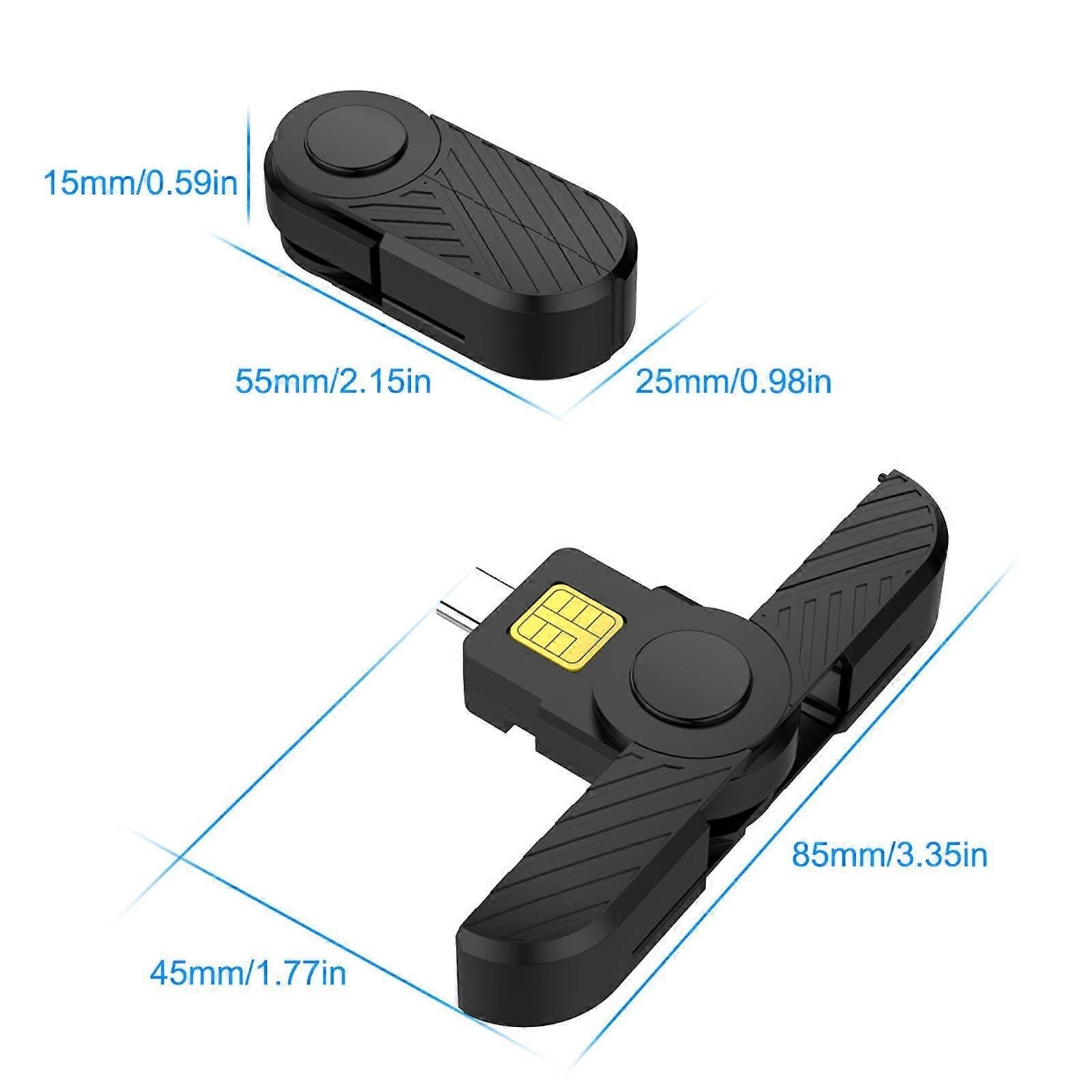 USB C Card Reader, Foldable DOD CAC Bank Chip Card Reader V1263-JX-4756
