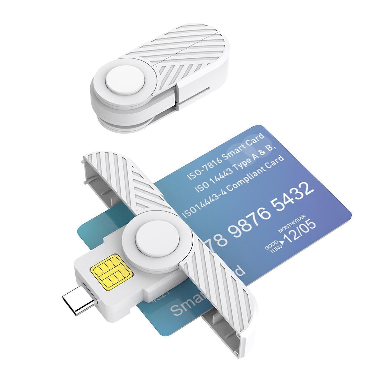 USB C Card Reader, Foldable DOD CAC Bank Chip Card Reader V1263-JX-4756