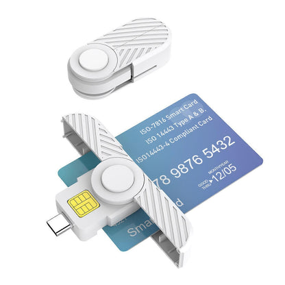 USB C Card Reader, Foldable DOD CAC Bank Chip Card Reader V1263-JX-4756