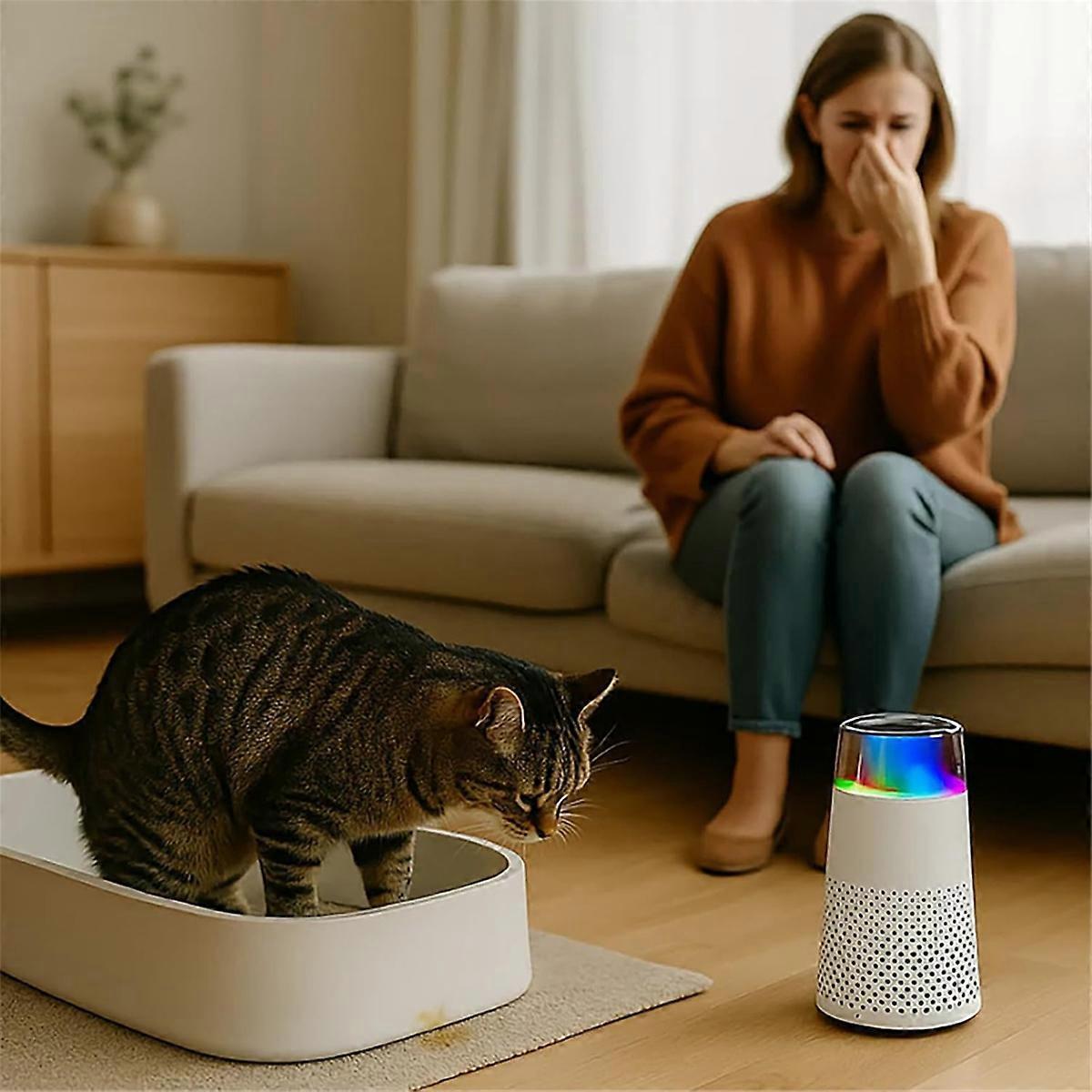 Mini Air Purifier with HEPA Filter for Small Spaces, White V1263-JX-4761