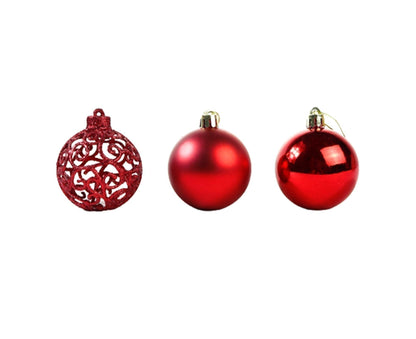 6Pcs 8cm Xmas Tree Pendant-Red 8 cm V1263-JX-477