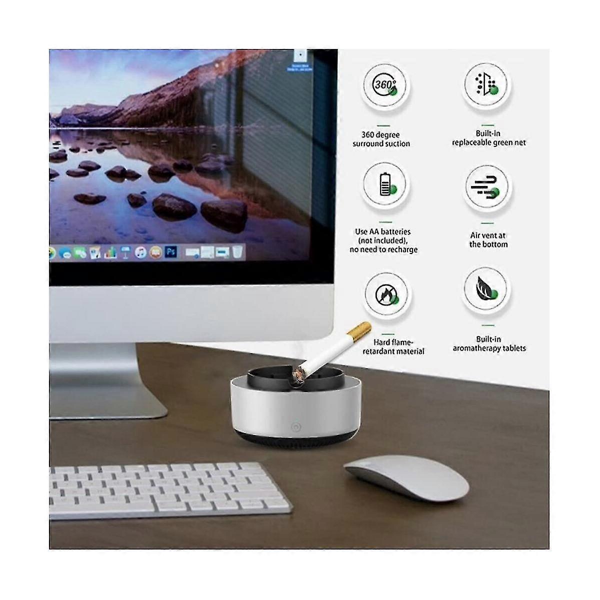 2-in-1 Air Purifier Ashtray, Indoor Home Air Freshener & Smoke Filter V1263-JX-4774