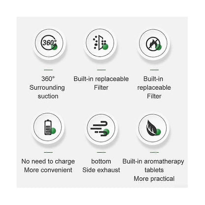 2-in-1 Air Purifier Ashtray, Indoor Home Air Freshener & Smoke Filter V1263-JX-4774