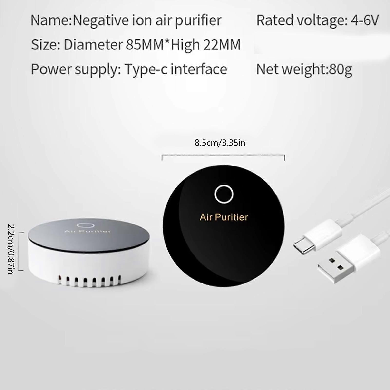 USB Rechargeable Small Air Purifier for Desk & Car, Compact Air Cleaner V1263-JX-4783