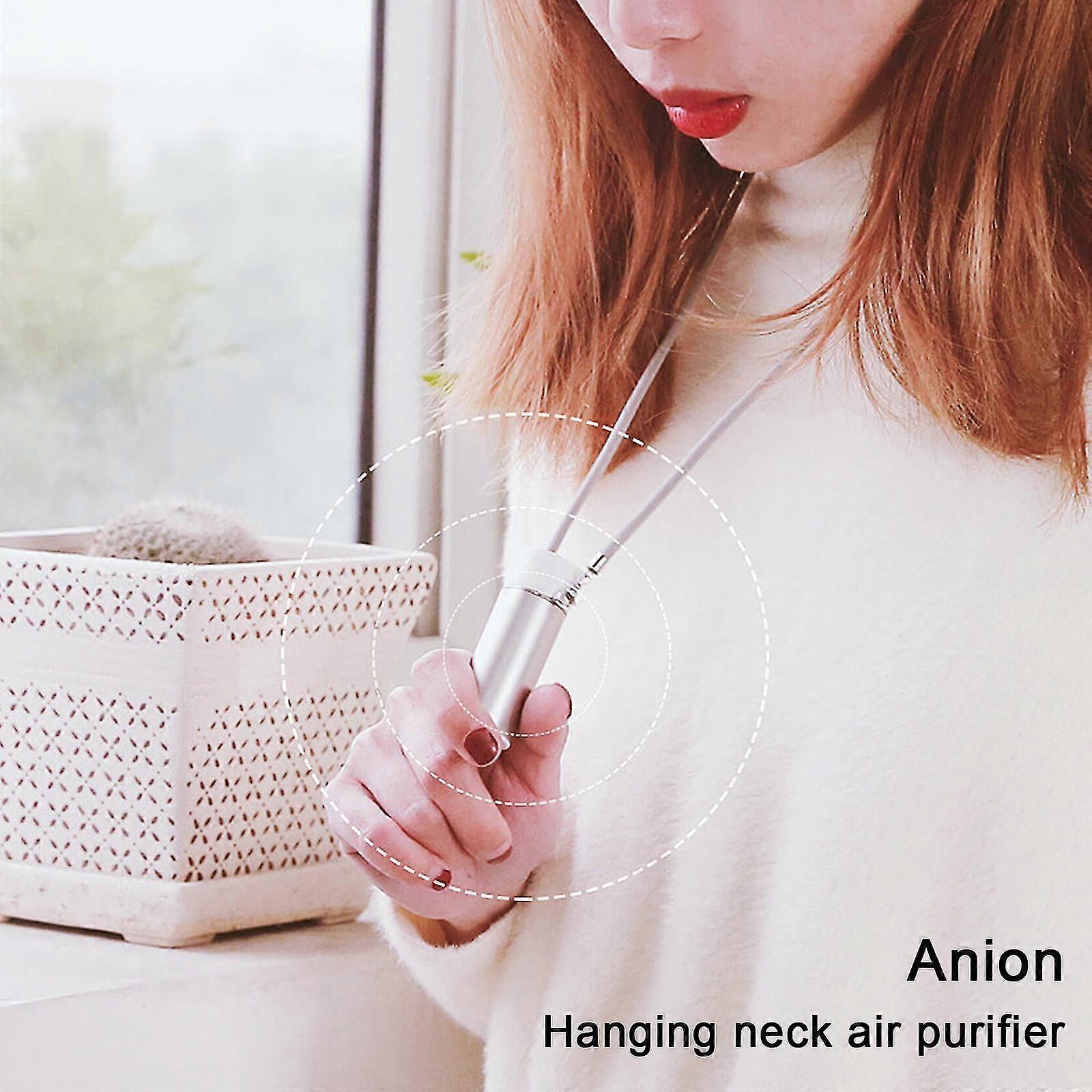 Air Purifier Necklace Rechargeable Personal Mini Wearable Travel Ionizer No Static V1263-JX-4787