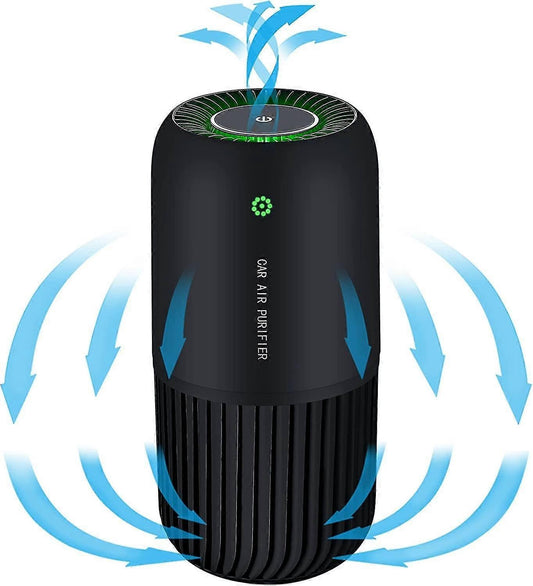 Air Purifier with Filter Removes Smoke Dust for Car & Office Use - Black V1263-JX-4789