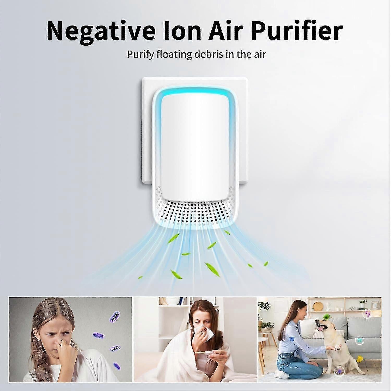Plug-in Negative Ion Mini Air Purifier for Bedroom & Home Odor & Smoke Removal V1263-JX-4791