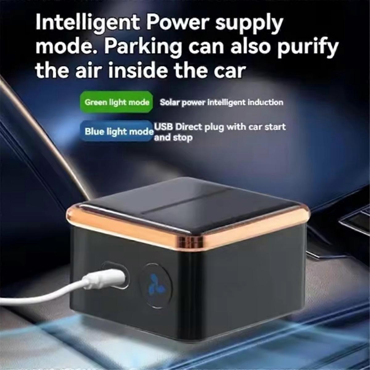 Solar Car Air Purifier USB Oxygen Cleaner with Ion Generator Compact Design V1263-JX-4793