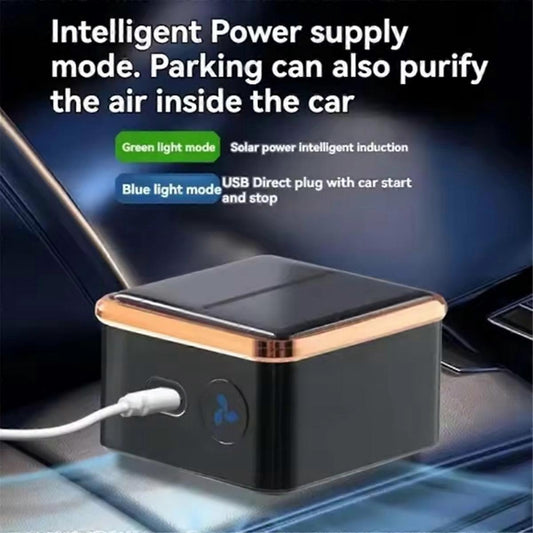 Solar Car Air Purifier USB Oxygen Cleaner with Ion Generator Compact Design V1263-JX-4793