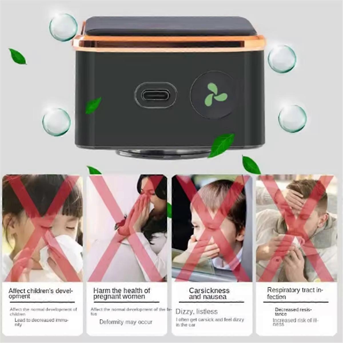 Solar Car Air Purifier USB Oxygen Cleaner with Ion Generator Compact Design V1263-JX-4793