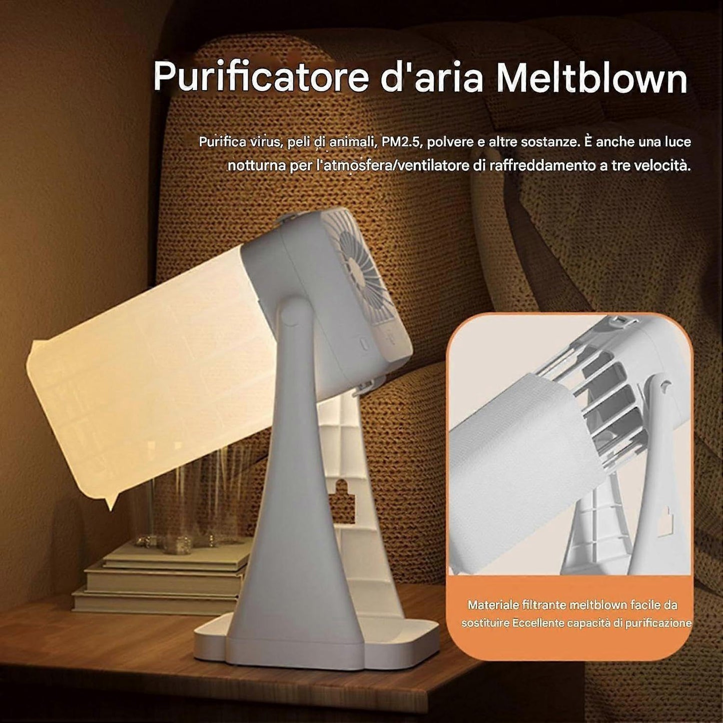 Home Air Purifier - Compact Multi-Room Air Freshener for Dust Removal V1263-JX-4794