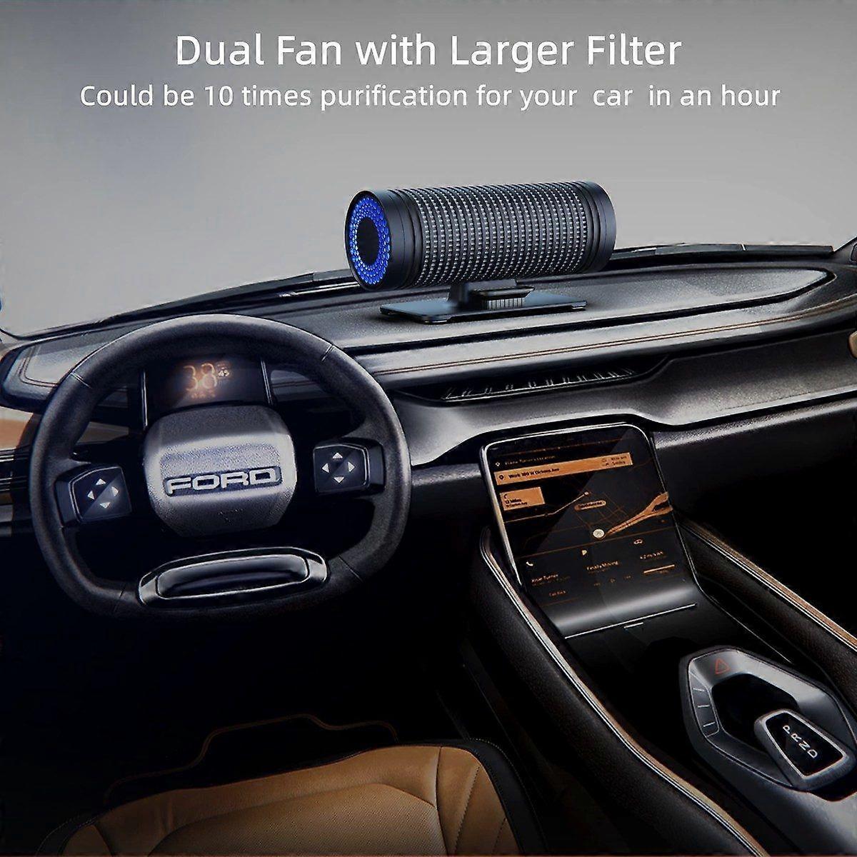 Car Air Purifier with True HEPA Filter - Portable Odor & Smoke Cleaner V1263-JX-4796