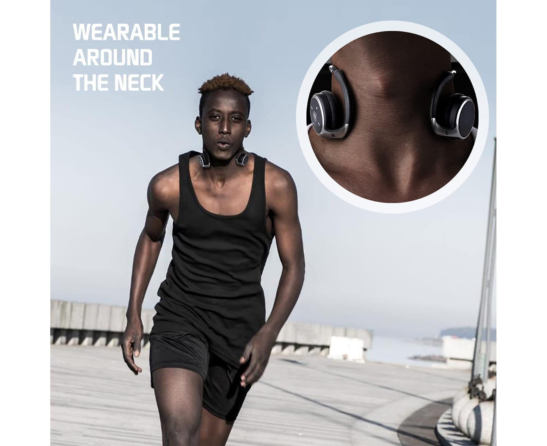 Bluetooth Headphones - Wrap Around Head - Foldable Sports Wireless Headset with Mic V1263-JX-48