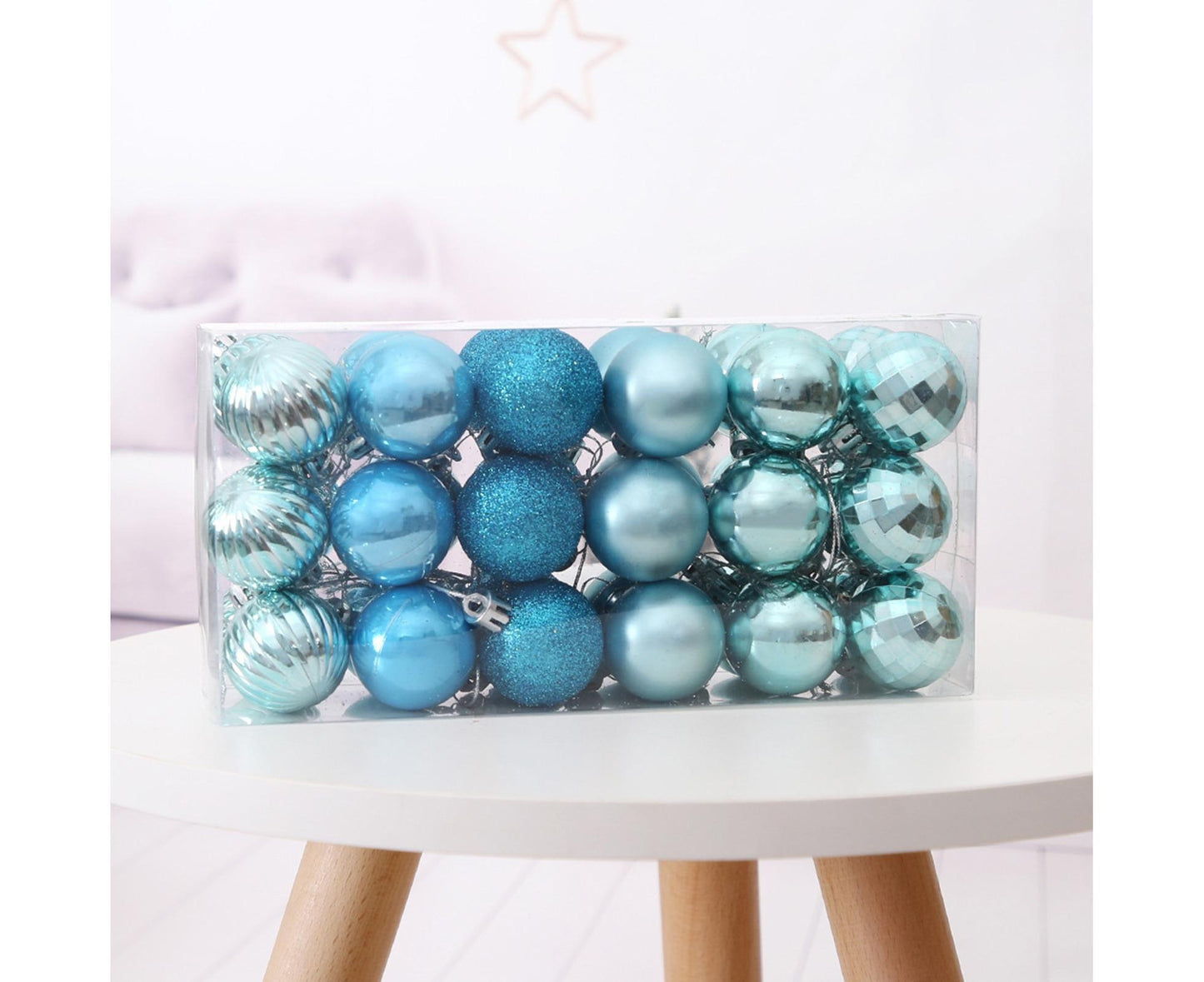 36Pcs/Set Xmas Hanging Ball Decor-Blue V1263-JX-481