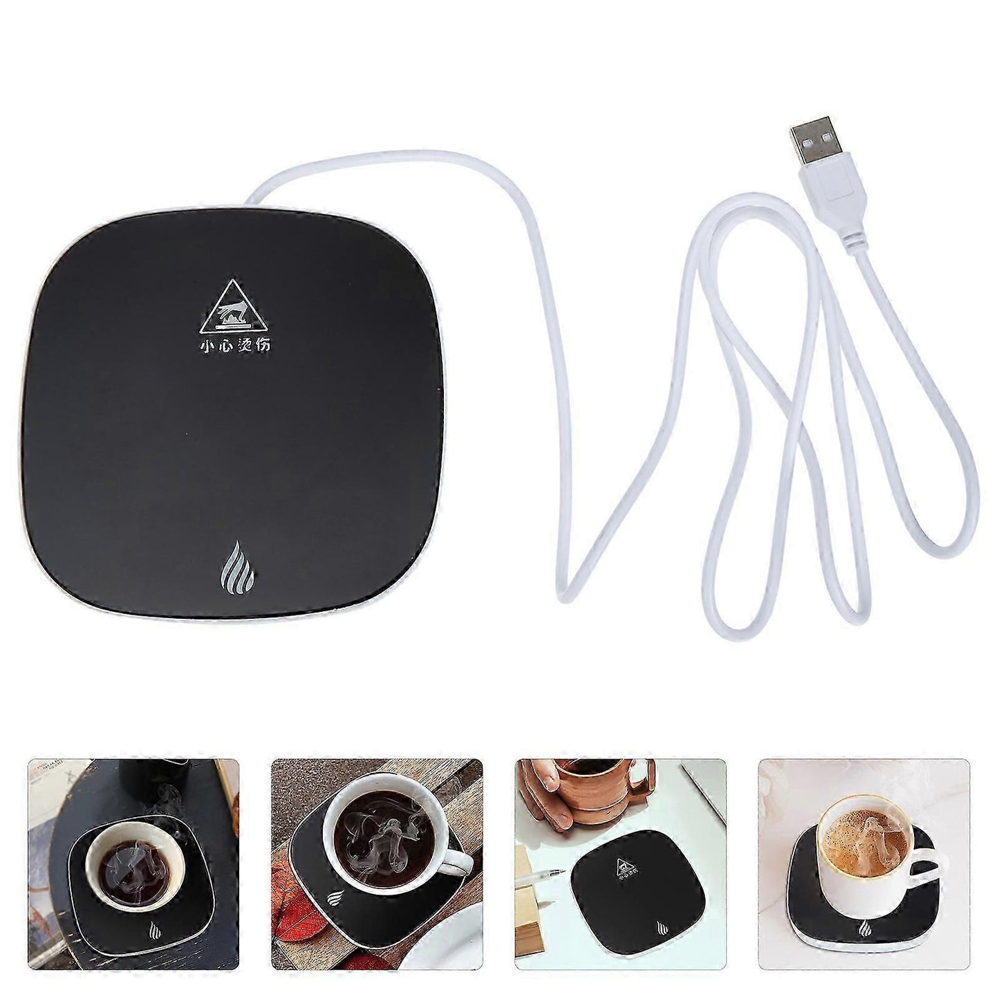 Electric Office Coffee Mug Warmer, Cordless Heating Coaster V1263-JX-4813