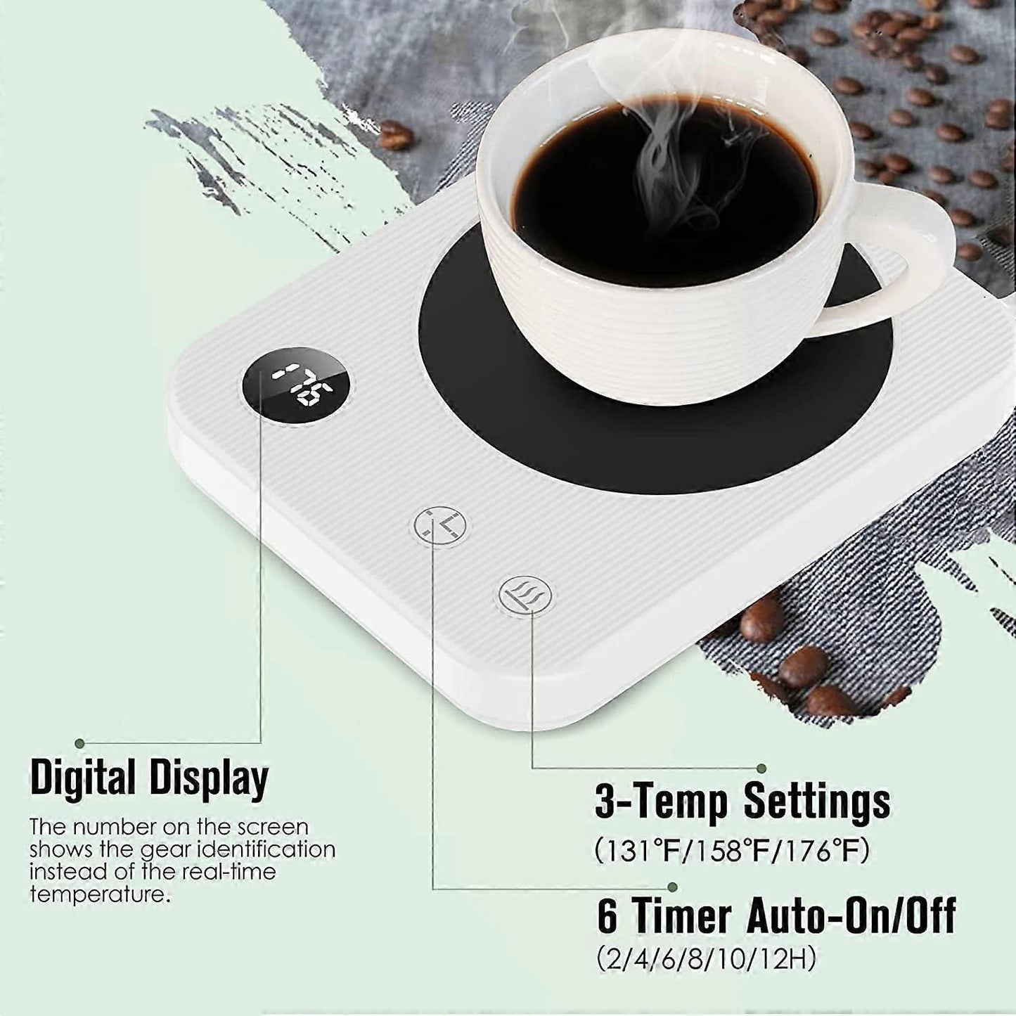 Smart Coffee Mug Warmer with Auto Shut Off (Cup Not Included) V1263-JX-4817