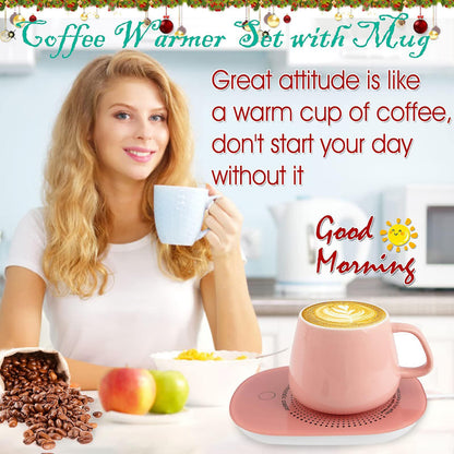 Coffee Mug Warmer with Mug & Auto Shut Off, Desk Gift Box Set V1263-JX-4827