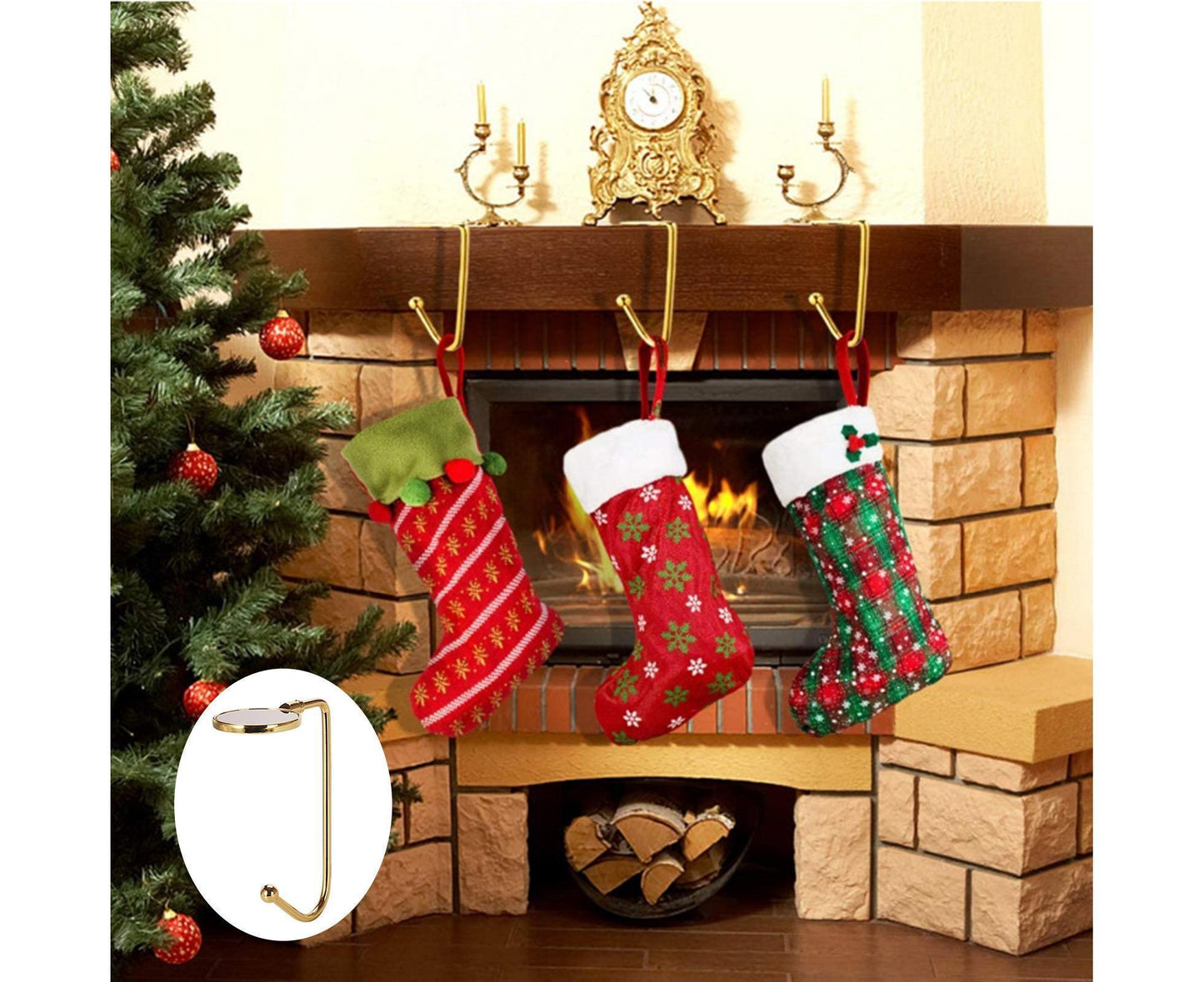 4Pcs Christmas Hook for Home-Golden V1263-JX-484
