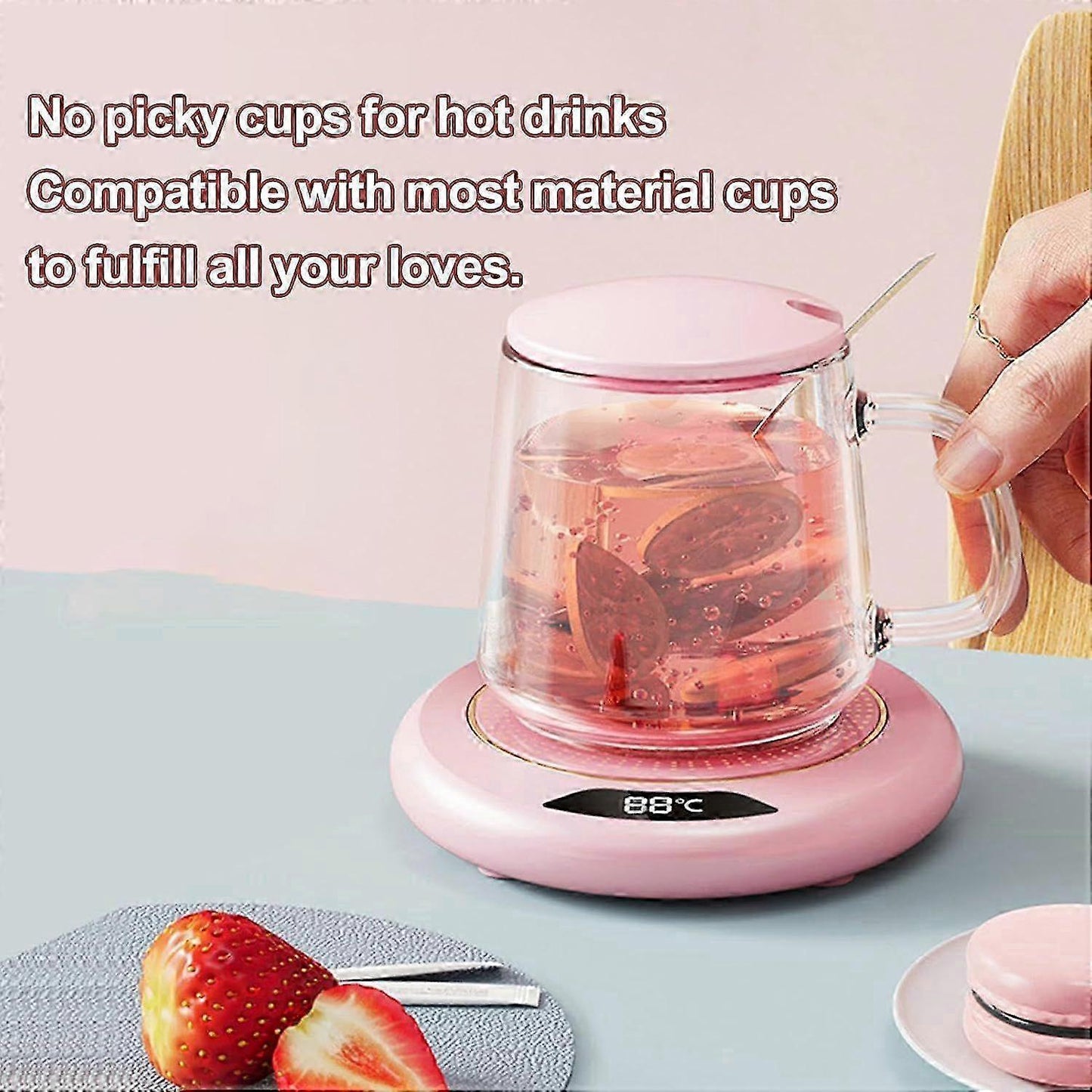 USB Smart Cup Warmer, Adjustable Coffee Mug Warmer Anti-Slip V1263-JX-4842