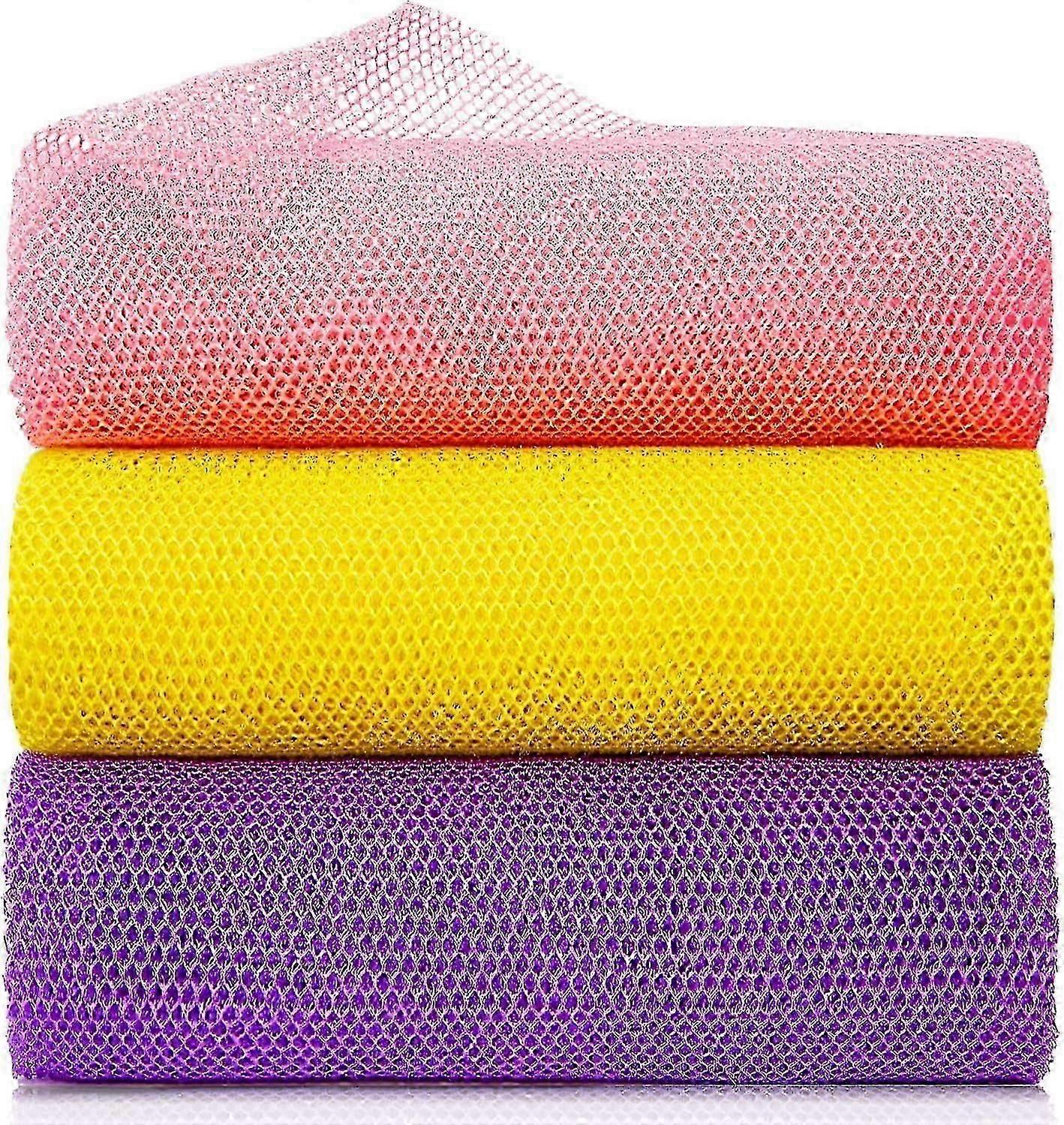 3pcs African Net Sponge, Body Scrubber Bath Exfoliating Net Rag V1263-JX-4857